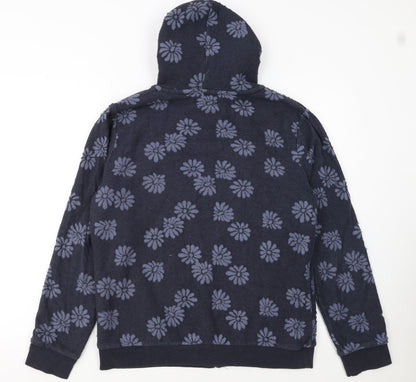 Saltrock Women’s Blue Floral Full Zip Hooded Sweatshirt Size 14