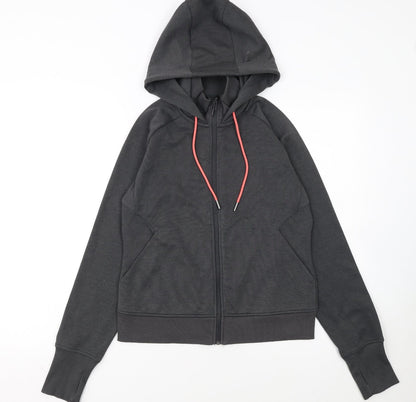 Crane Women's Grey Full Zip Hoodie Small Polyester Cotton Blend