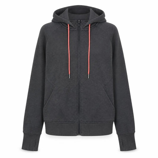 Crane Women's Grey Full Zip Hoodie Small Polyester Cotton Blend