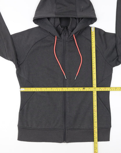 Crane Women's Grey Full Zip Hoodie Small Polyester Cotton Blend