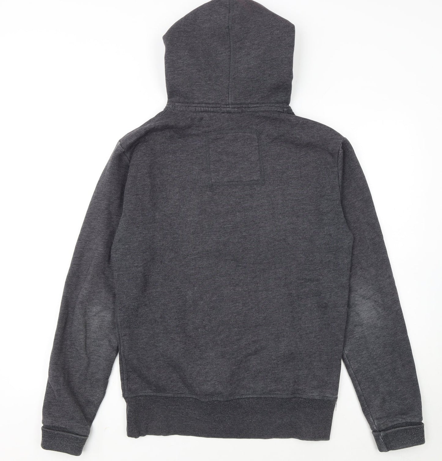 Superdry Men's Grey Pullover Hoodie Small Regular Fit Graphic Logo