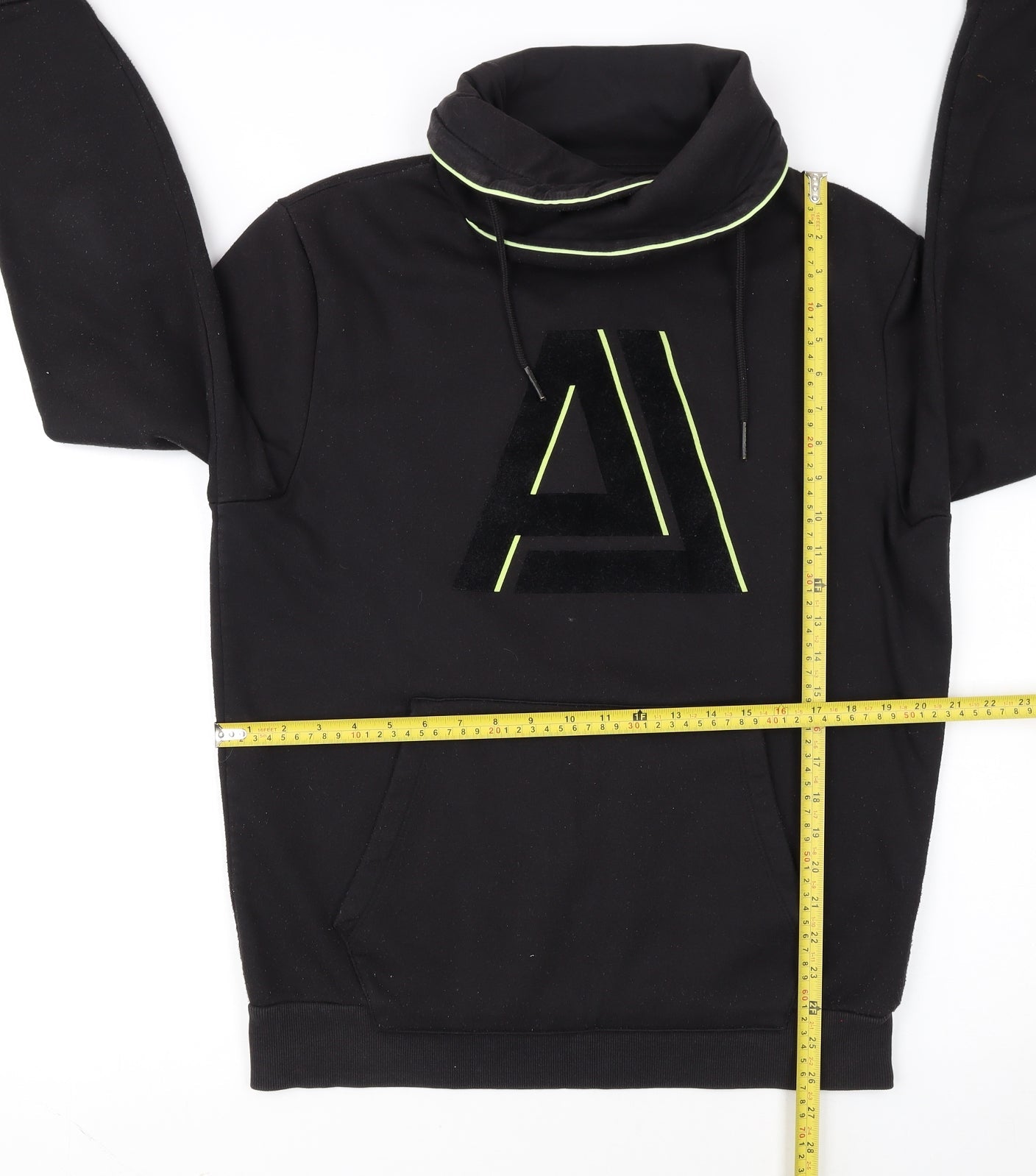Angelo Litrico Men's Black Pullover Sweatshirt M Urban Logo High Neck