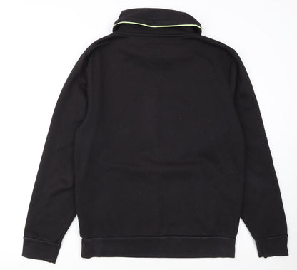 Angelo Litrico Men's Black Pullover Sweatshirt M Urban Logo High Neck