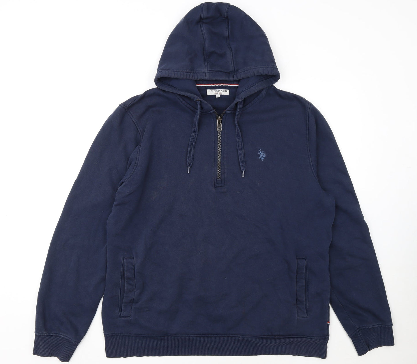 U.S. Polo Assn. Men's Blue 1/2 Zip Hoodie XXL Classic Fit
