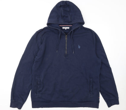 U.S. Polo Assn. Men's Blue 1/2 Zip Hoodie XXL Classic Fit
