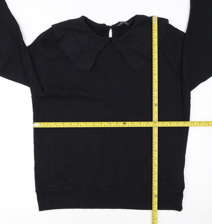 Marks and Spencer Women's Black Long Sleeve Pullover Sweatshirt Size 14