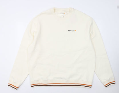 McLaren Men’s Ivory Graphic Pullover Sweatshirt L Racing Team