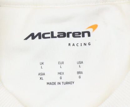 McLaren Men’s Ivory Graphic Pullover Sweatshirt L Racing Team