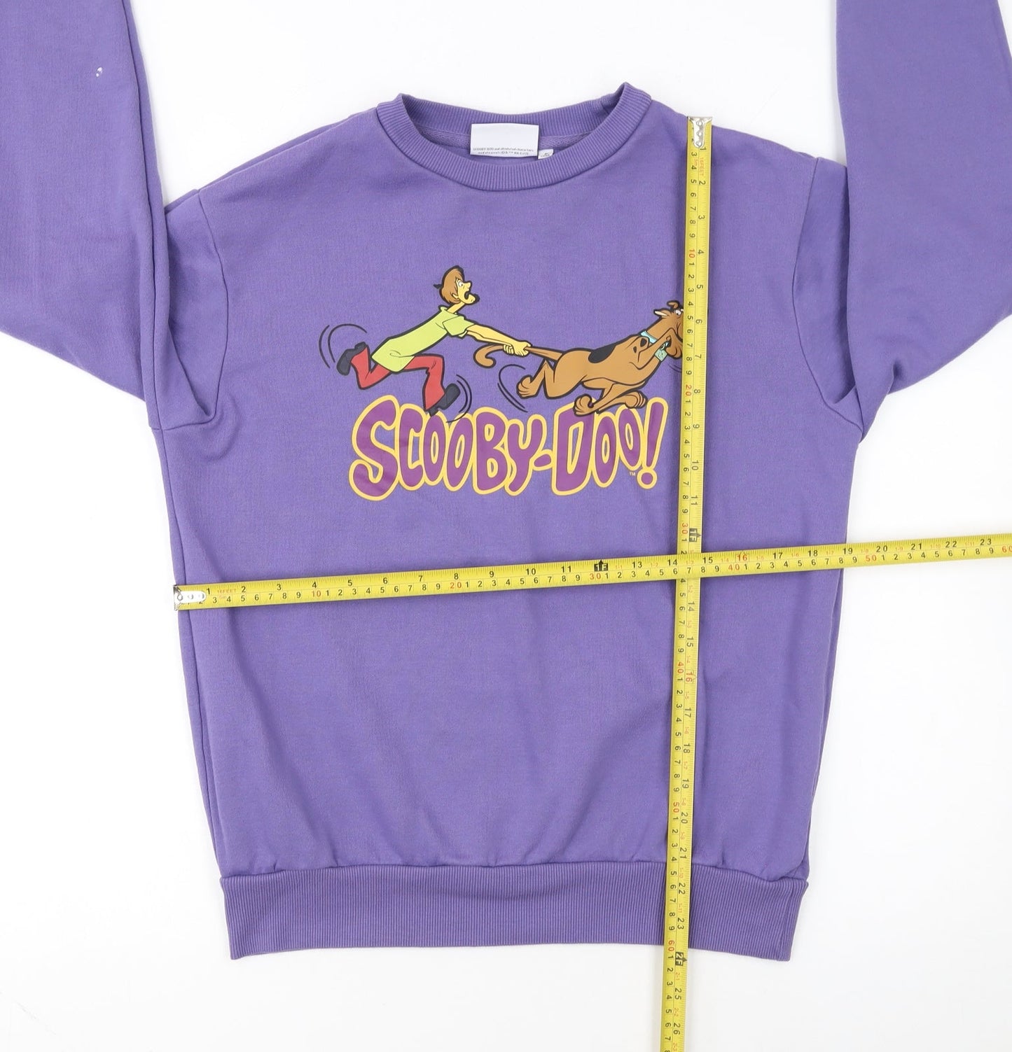 Scooby-Doo Womens Purple Small Pullover Sweatshirt Cartoon Graphic