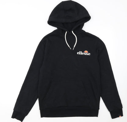 Ellesse Womens Black Hoodie UK 10 Cotton Blend Pullover