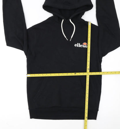 Ellesse Womens Black Hoodie UK 10 Cotton Blend Pullover