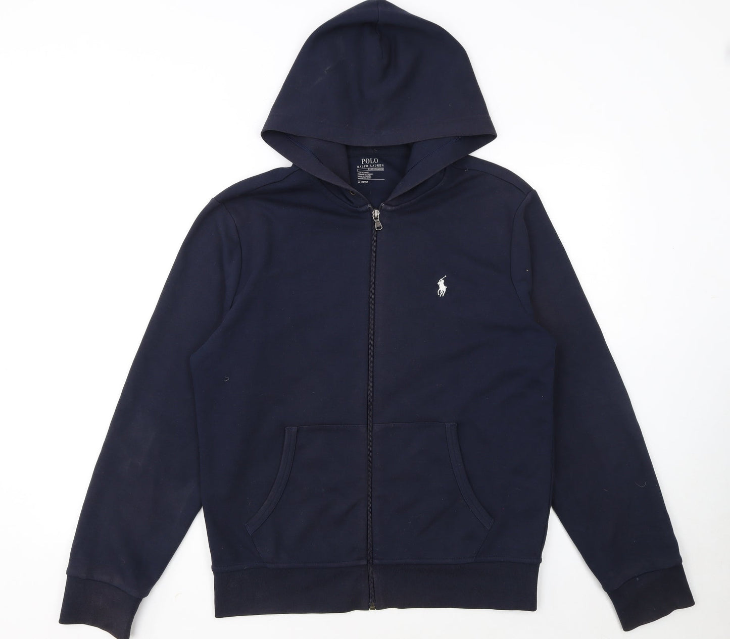 Ralph Lauren Men's Blue Full Zip Hoodie Size M Classic Logo