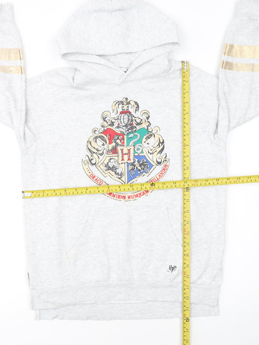H&M Girls Grey Harry Potter Hoodie 9-10 Years Pullover Hogwarts Crest