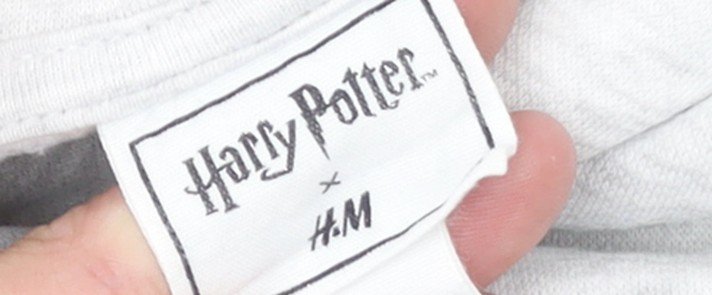 H&M Girls Grey Harry Potter Hoodie 9-10 Years Pullover Hogwarts Crest