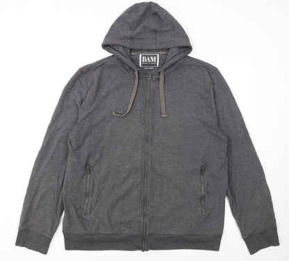 BAM Men's Grey Full Zip Bamboo Hoodie XL Breathable Lightweight