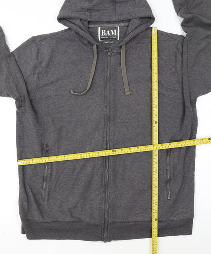BAM Men's Grey Full Zip Bamboo Hoodie XL Breathable Lightweight
