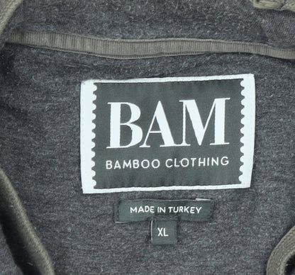 BAM Men's Grey Full Zip Bamboo Hoodie XL Breathable Lightweight