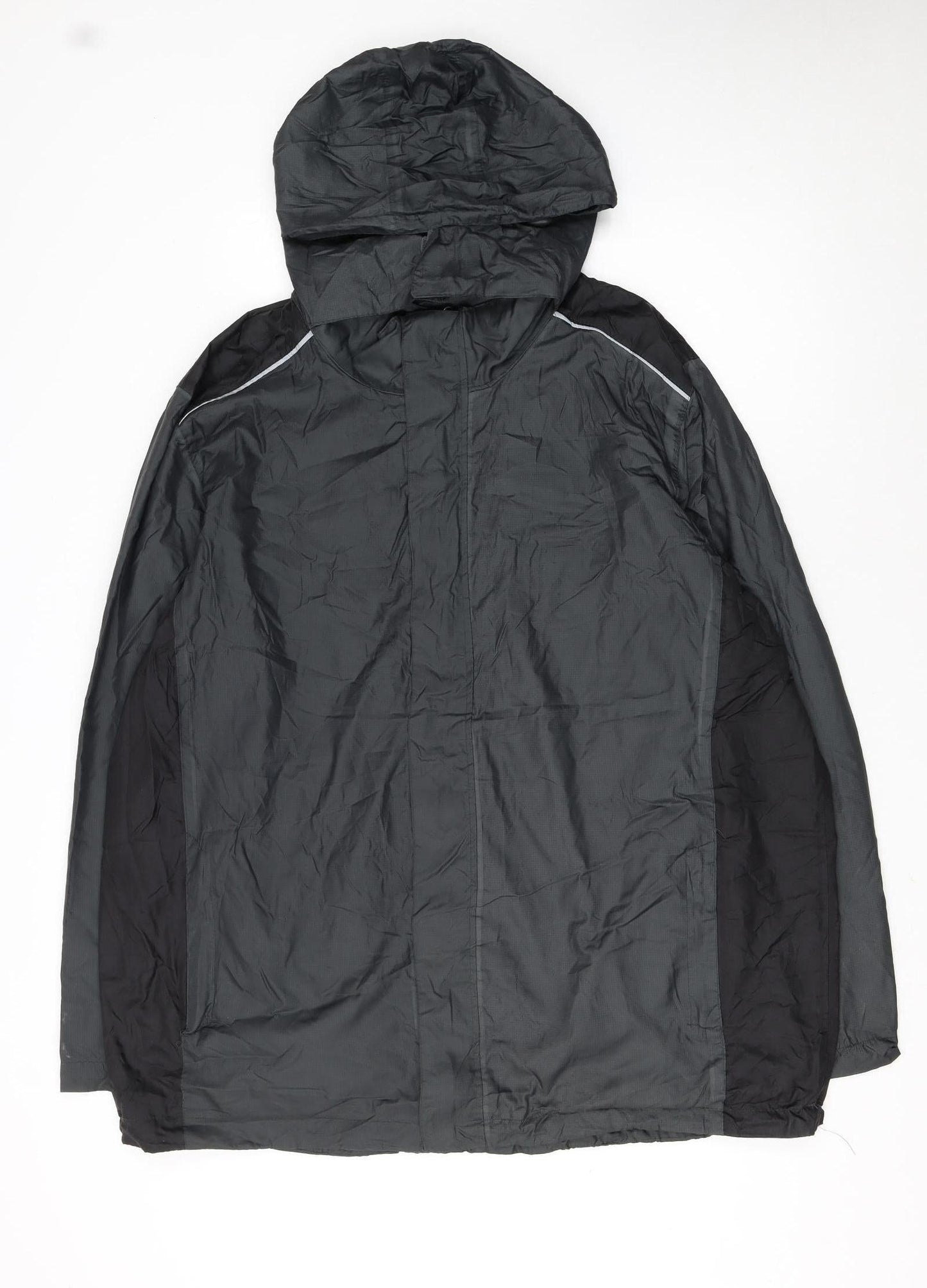 Crivit Men's Black XL Waterproof Hooded Outdoor Rain Jacket