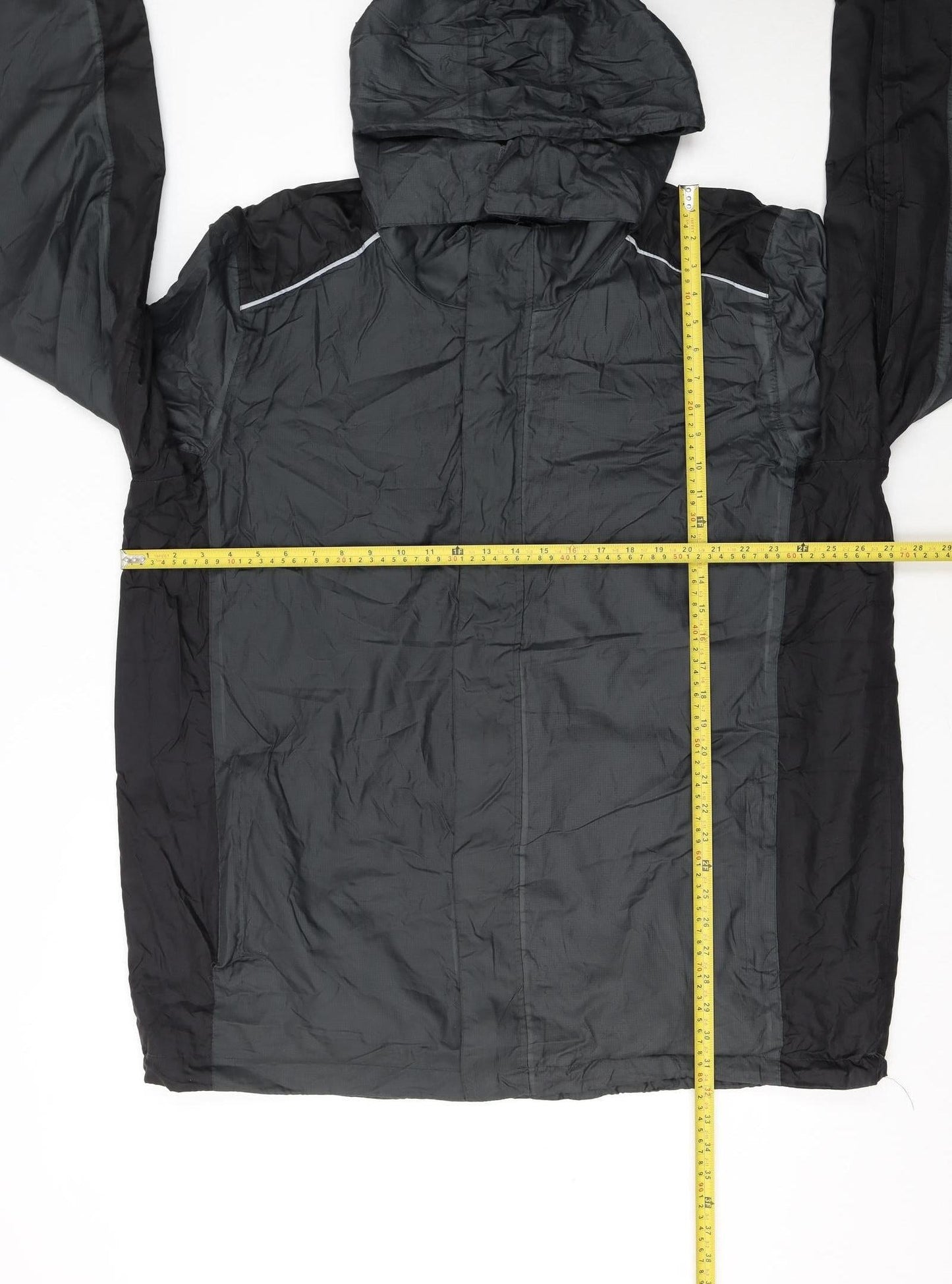 Crivit Men's Black XL Waterproof Hooded Outdoor Rain Jacket