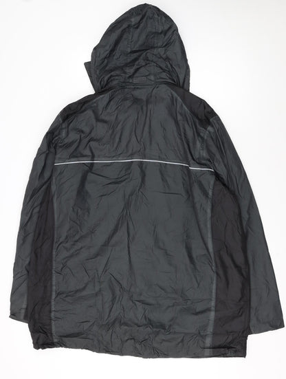 Crivit Men's Black XL Waterproof Hooded Outdoor Rain Jacket