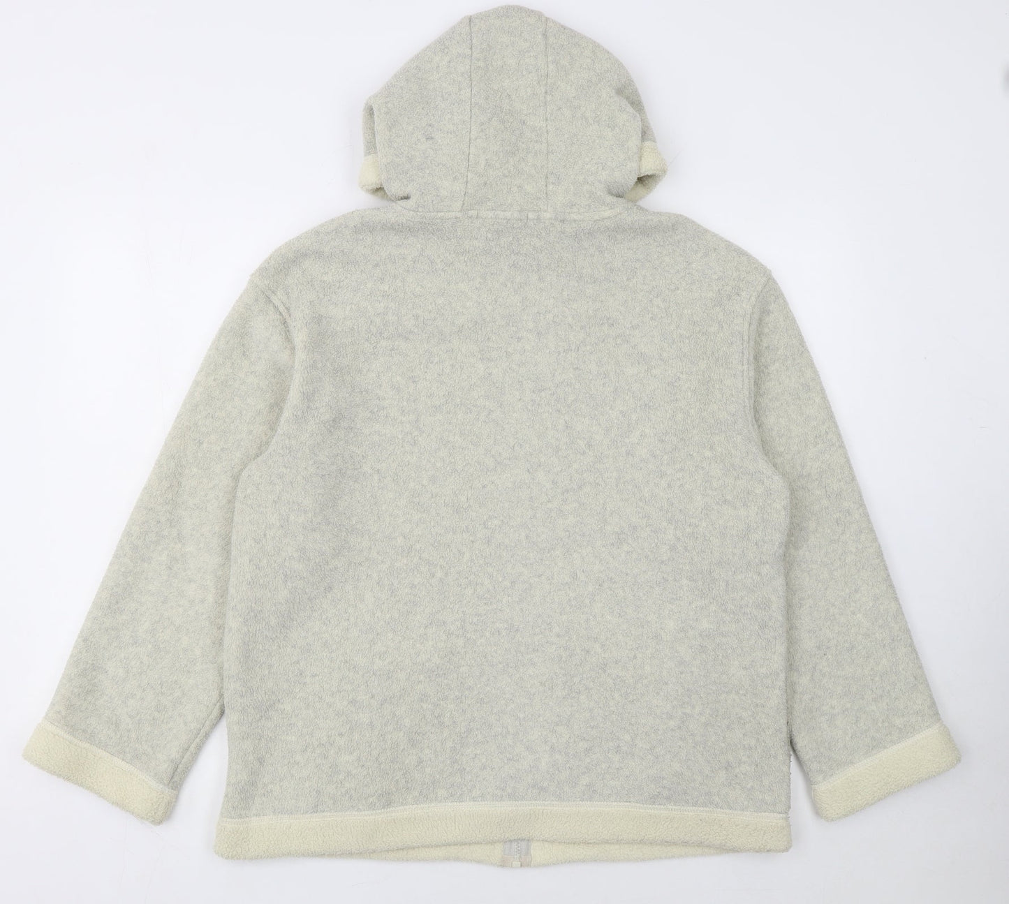 Marks and Spencer Women Beige Full Zip Hooded Fleece Jacket UK 14