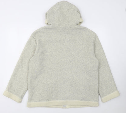 Marks and Spencer Women Beige Full Zip Hooded Fleece Jacket UK 14