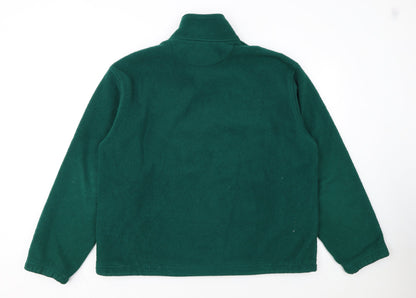 Lands' End Men's Green Fleece 1/2 Zip Pullover Sweatshirt L Regular