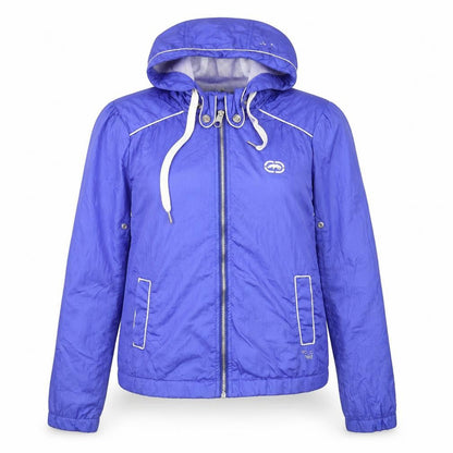 Ecko Red Women's Blue Hooded Windbreaker Jacket Size S