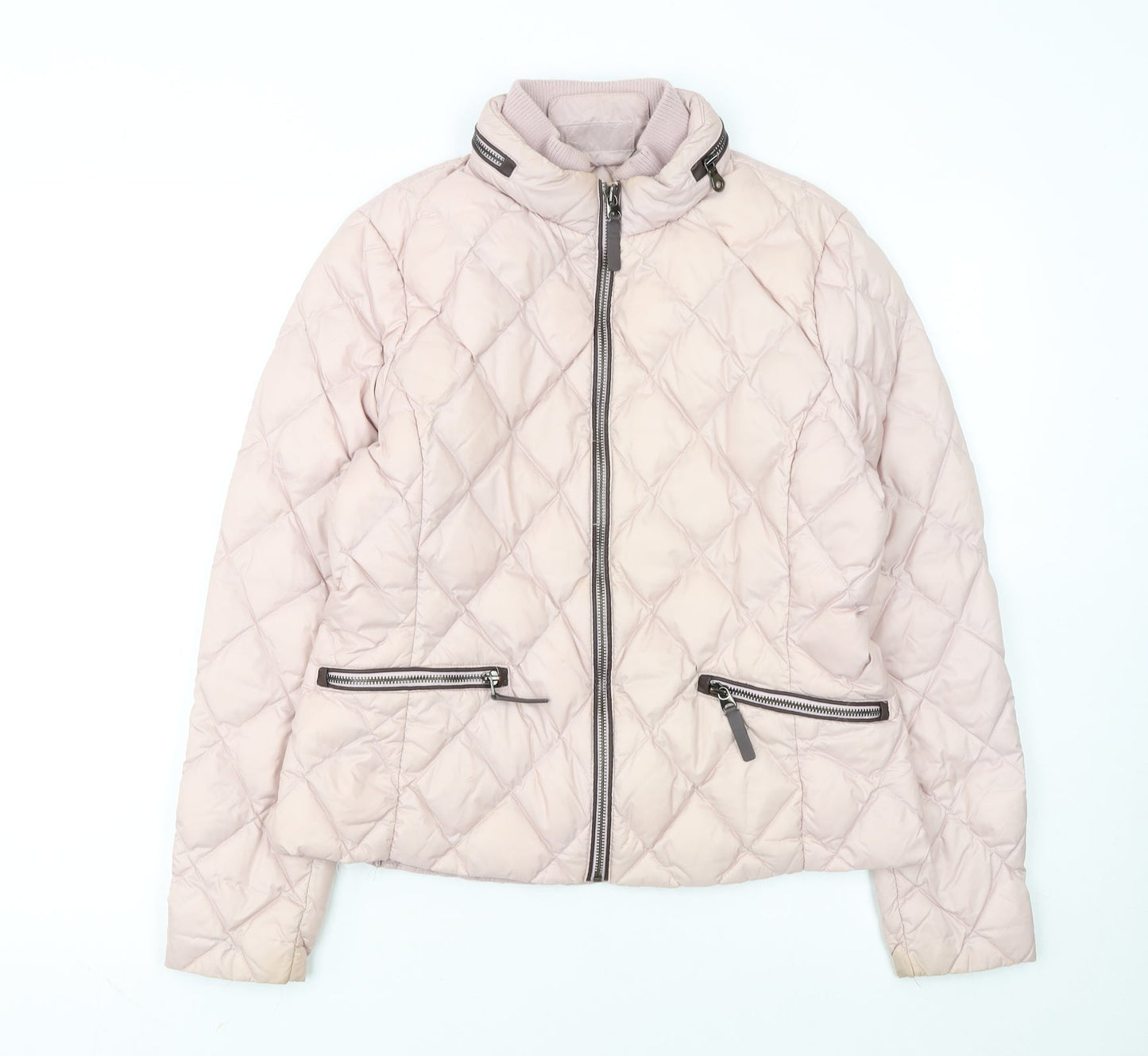 Marks and Spencer Women Pink Quilted Puffer Jacket Size 12