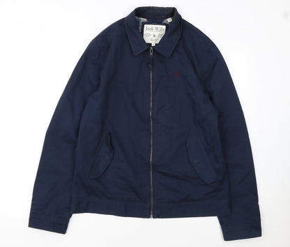 Jack Wills Men's Blue Cotton Bomber Jacket M Classic Zip Casual