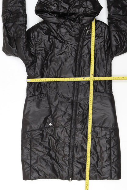 Holdluck Women Black Long Hooded Puffer Coat Size 18 Polyester