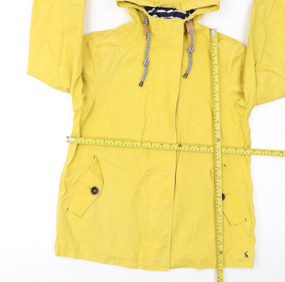 Joules Women's Yellow Waterproof Hooded Rain Jacket Size 12