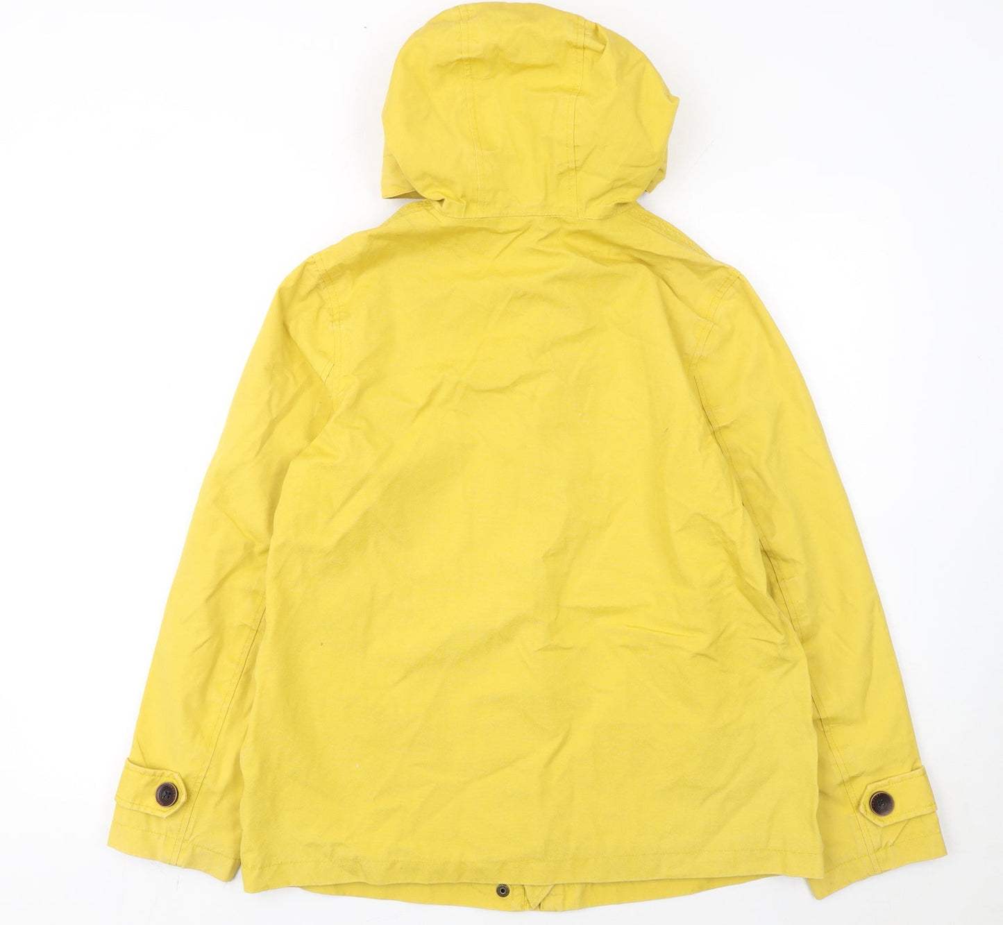 Joules Women's Yellow Waterproof Hooded Rain Jacket Size 12