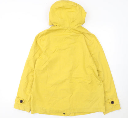Joules Women's Yellow Waterproof Hooded Rain Jacket Size 12