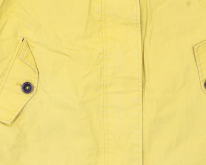 Joules Women's Yellow Waterproof Hooded Rain Jacket Size 12