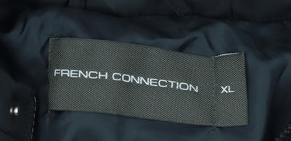 French Connection Men's Black XL Puffer Hooded Winter Jacket