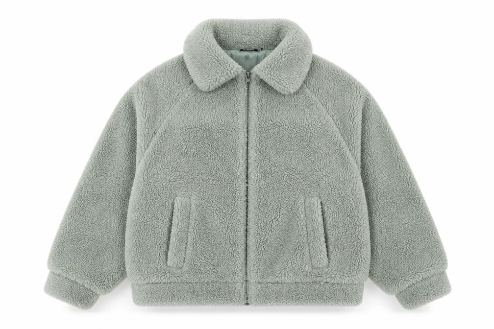Boohoo Women’s Green Fleece Bomber Jacket Size 10