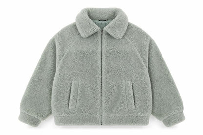 Boohoo Women’s Green Fleece Bomber Jacket Size 10