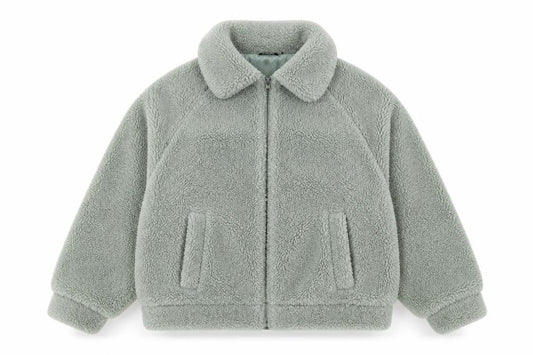 Boohoo Women’s Green Fleece Bomber Jacket Size 10