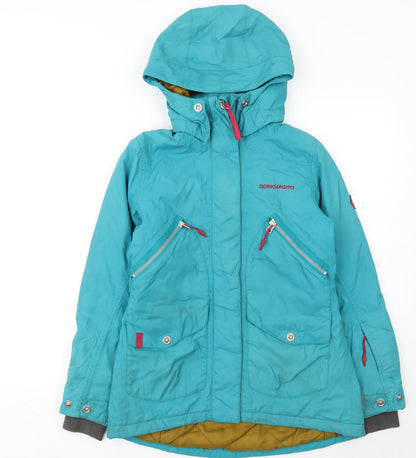 Didriksons Girls Blue Waterproof Hooded Parka Coat 11-12 Years