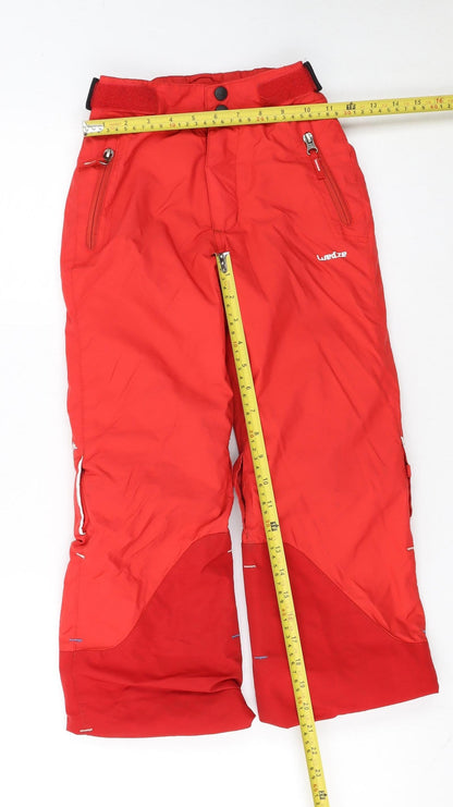 Wedze Boys Red Waterproof Insulated Snow Pants 6 Years Winter Ski Trousers