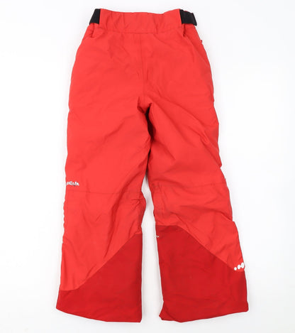 Wedze Boys Red Waterproof Insulated Snow Pants 6 Years Winter Ski Trousers