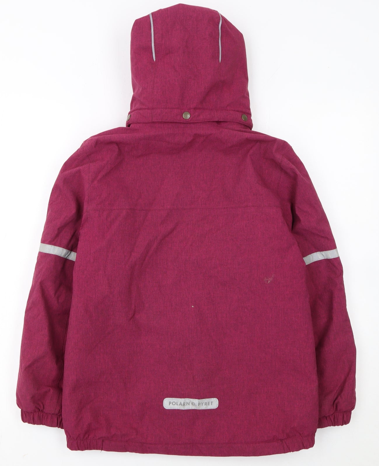 Polarn O. Pyret Girls Pink Hooded Parka Coat 9-10 Years Waterproof Reflective