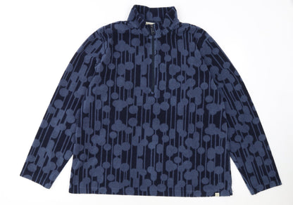 Orla Kiely x Regatta Women's Blue 1/2 Zip Fleece Pullover UK 16