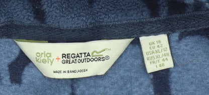 Orla Kiely x Regatta Women's Blue 1/2 Zip Fleece Pullover UK 16