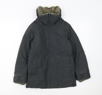 Fouganza Boys Black Water Resistant Lined Riding Parka Jacket 6 Years