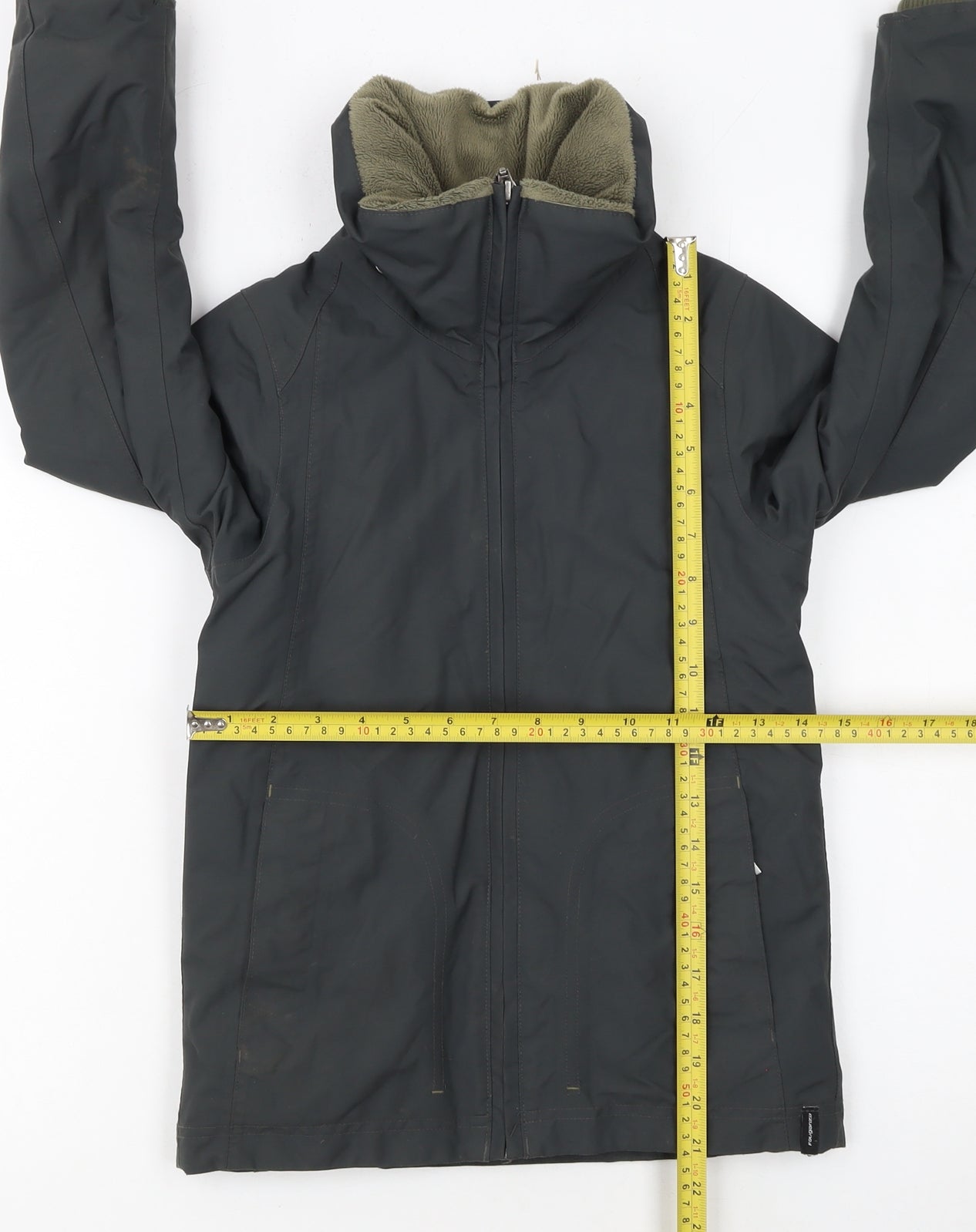 Fouganza Boys Black Water Resistant Lined Riding Parka Jacket 6 Years