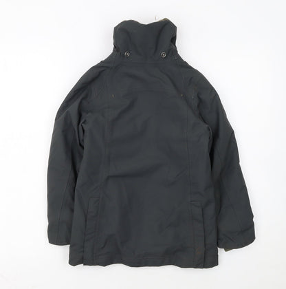Fouganza Boys Black Water Resistant Lined Riding Parka Jacket 6 Years