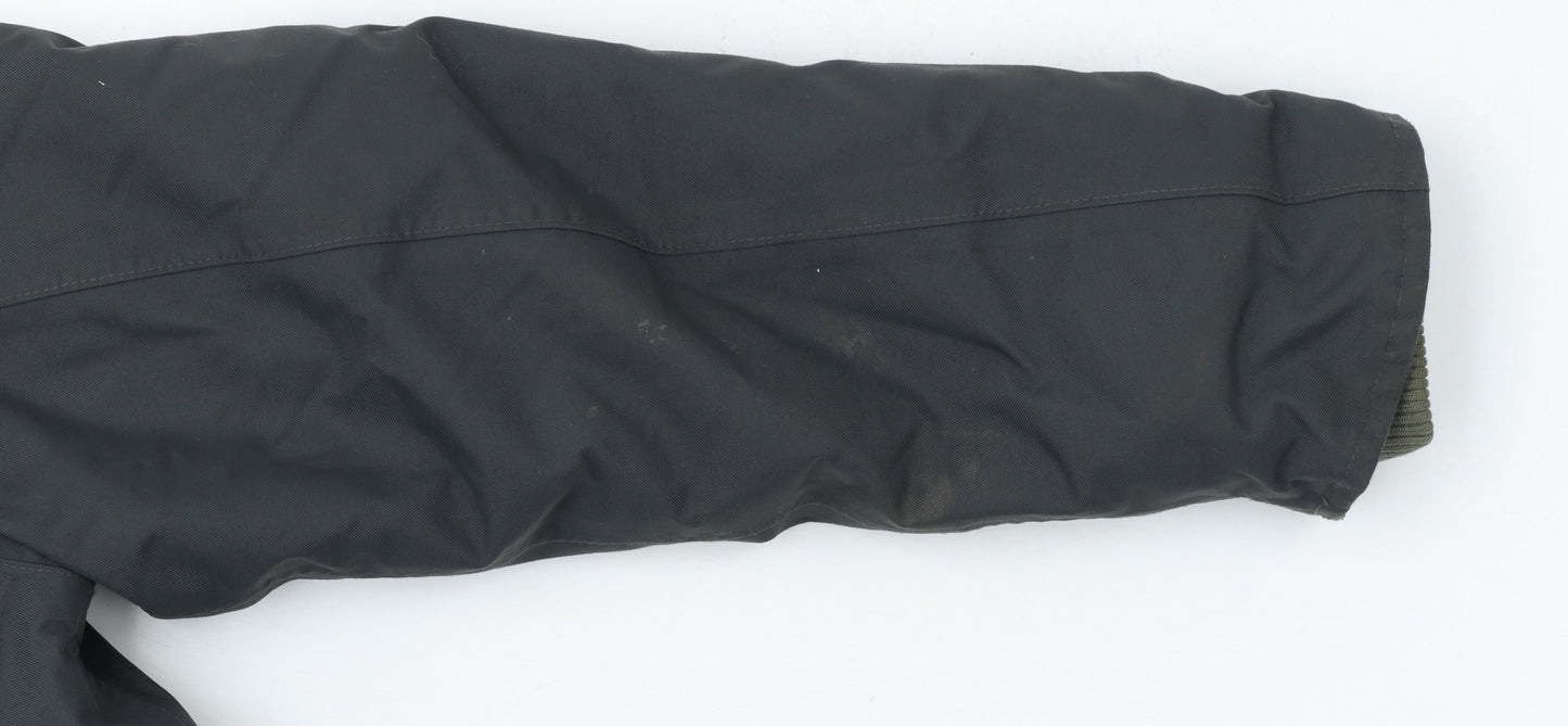 Fouganza Boys Black Water Resistant Lined Riding Parka Jacket 6 Years
