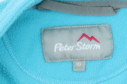 Peter Storm Girls Blue Fleece 1/2 Zip Pullover Sweatshirt Size 10 Years